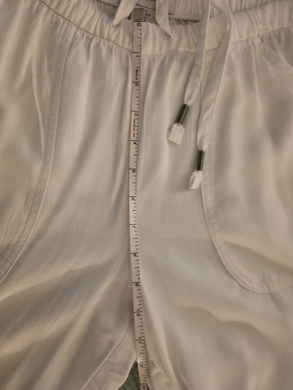 White Wide-Leg Drawstring Pants - Picture 8 of 11
